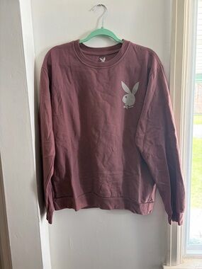 PLAYBOY Crewneck Sweatshirt in Dusty Mauve with Bunny Logo